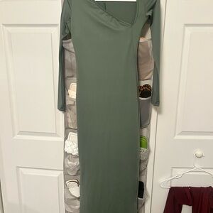 Elegant Green Long Sleeve Dress